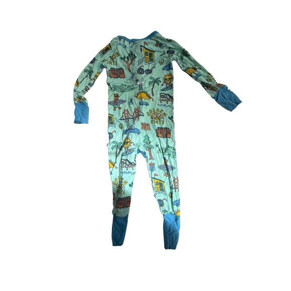 Little Sleepies Baby Green Golden State Zippy Romper Size 6-12 M - Picture 5 of 7